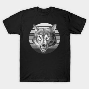 realistic illustration of a wolf, Father's Day gifts, animal grin, graphic T-Shirt